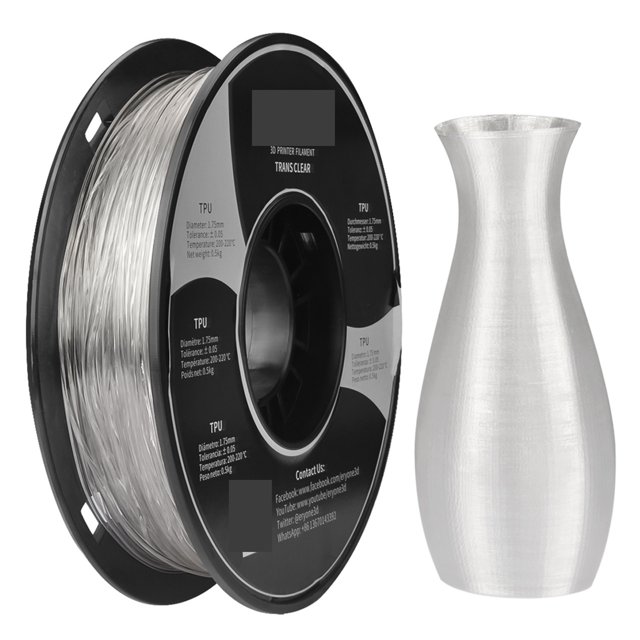 Flexible TPU Filament 1 Spool 0.5kg 1.75mm Softness TPU Filament For 3D Printer ,Easy to Use