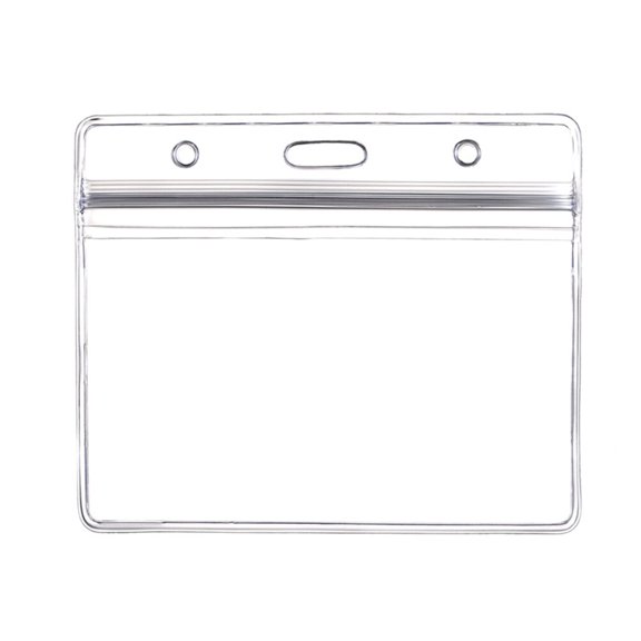Ortofally 10pcs Transparent Waterproof Business ID Badge Holder for Office School (Horizontal Pattern)