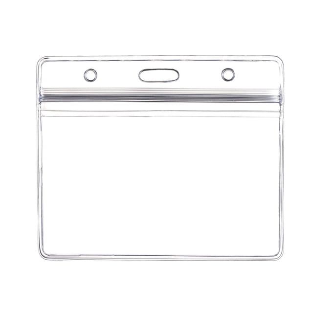 10 porta credenciales transparentes e impermeables para oficina y escuela (patrón horizontal)