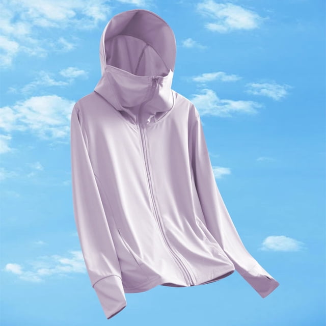 Mgmyaa Veste à Capuche de Protection Solaire pour Filles, Légère, Séchage Rapide, Protection UV, 3-16 Ans
