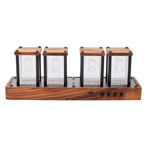 RGB Nixie Tube Clock, LED Desk Clock, Glow Tube Gift Alarm Clock for Home Bedroom Decor