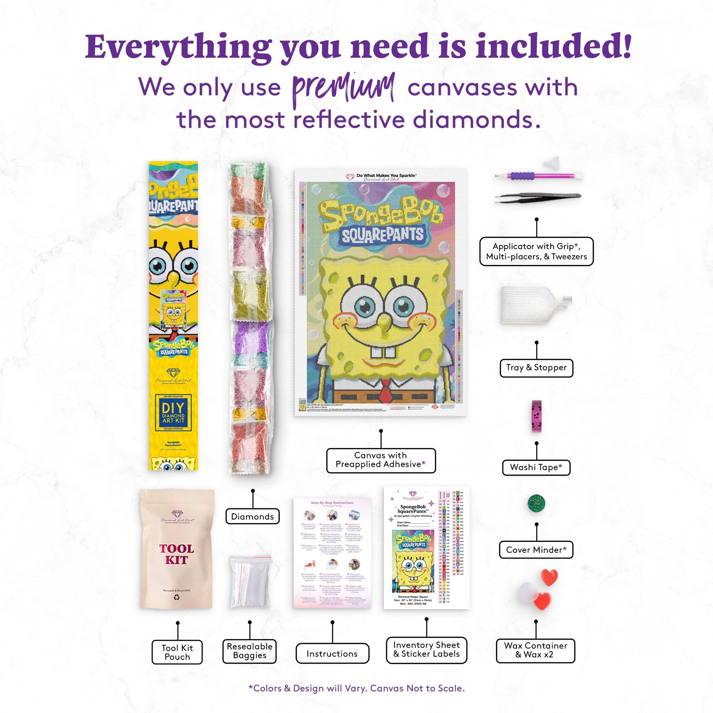 DIAMOND ART CLUB Spongebob Squarepants Best Buddies Diamond Painting Kit,  13 x 13 (33 x 33 cm)