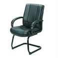 thumbnail image 1 of Scranton & Co Fauteuil d'Appoint à Dossier Mi-Haut avec Base Déportée en Vinyle, Noir, 1 of 2