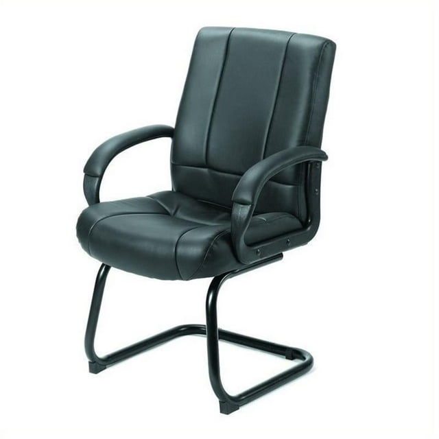 Scranton & Co Fauteuil d'Appoint à Dossier Mi-Haut avec Base Déportée en Vinyle, Noir