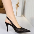thumbnail image 3 of Women Pointed Toe High Heels Openwork Lace Tulle Floral Embroidery Sexy 9CM Pumps for Bride Prom Party, 3 of 5