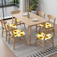 thumbnail image 6 of Bees and Sunflowers Seat Covers for Dining Room Chairs Set Of 6,Stretch Printed Washable Chair Seat Cover with Elastic Ties and Button,Removable Waterproof Couch Cushion Covers, 6 of 6