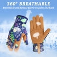thumbnail image 6 of Gardening Gloves for Women, Leather Work Gloves Gardening Thorn Proof, Garden Gloves for Women Gardening Gifts, Breathable Cowhide Leather Gauntlet,Gardening Essentials(Medium, Blue), 6 of 8