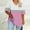 Pink, variant on QUNYINEY Tshirts Shirts for Women Colorblock V Neck Short Sleeve Casual Tops Plus Size Loose Summer Pullover Womens Tops