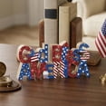 thumbnail image 5 of Nkmbld 4th of July Wooden Table Decorations Rustic Patriotic Wood Tabletop Sign Centerpiece Decorations for Office Desk Home Kitchen Tiered Tray Decor, 5 of 8