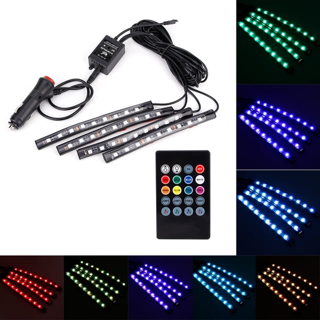 Tiras de luces con control por voz, luz LED RGB 5050 de 12 V para ambiente interior de automóvil, luz LED de ritmo, tecnología avanzada