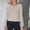 Beige, variant on Idoravan Women's Plus Size Tops Womens Casual Round Neck Solid Color ing Long Sleeve Pullover Tops