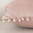 thumbnail image 2 of Ashler Decorative Soft Velvet Throw Pillow Cushion Covers with Pom Poms Particles Solid for Couch Bedroom Car, Light Pink, 12 X 20 ,Packs of 2, 2 of 6