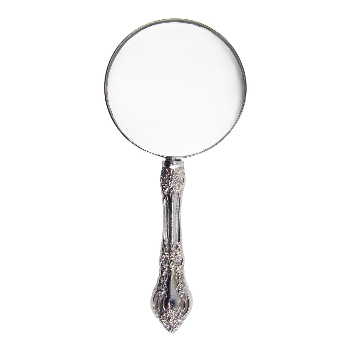 Silver Ornate Hand Held Desk Magnifying Glass 3x Magnification 3" Lens
