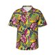 thumbnail image 1 of Balery Colrful Tropical Leaves Camisas hawaianas de manga corta para hombre, camisas playeras de corte holgado, camisas de vacaciones con botones,Small, 1 of 7