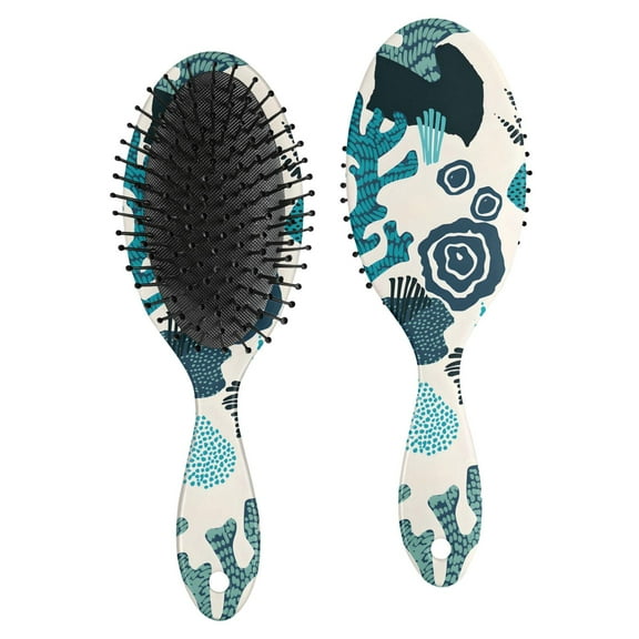 aiwkjdns 1 Pcs Cute Oval Soft Combs Detangler Wet Dry Air Cushion Hairbrush Scalp Massage Combs for Girls Toddler Curly Straight Hair (Blue)