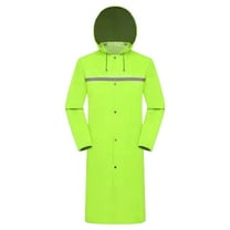 TFEOQRY Trench Coat Raincoat for Men Long Button Zipper Pocket Hooded Raincoat Cardigan Outdoor Hiking Windbreaker/Raincoat Fluorescent Green