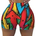 thumbnail image 2 of Lsque Colorful Arrow Graffiti Pattern Pattern High Waisted Biker Shorts for Women-Tummy Control Fitness Athletic Workout Running Yoga Gym Shorts,Moisture-Wicking-X-Large, 2 of 9