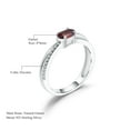 thumbnail image 5 of 0.5 Ct Dainty Garnet Ring, 925 Sterling Silver Ring Wedding Band, 5 of 6