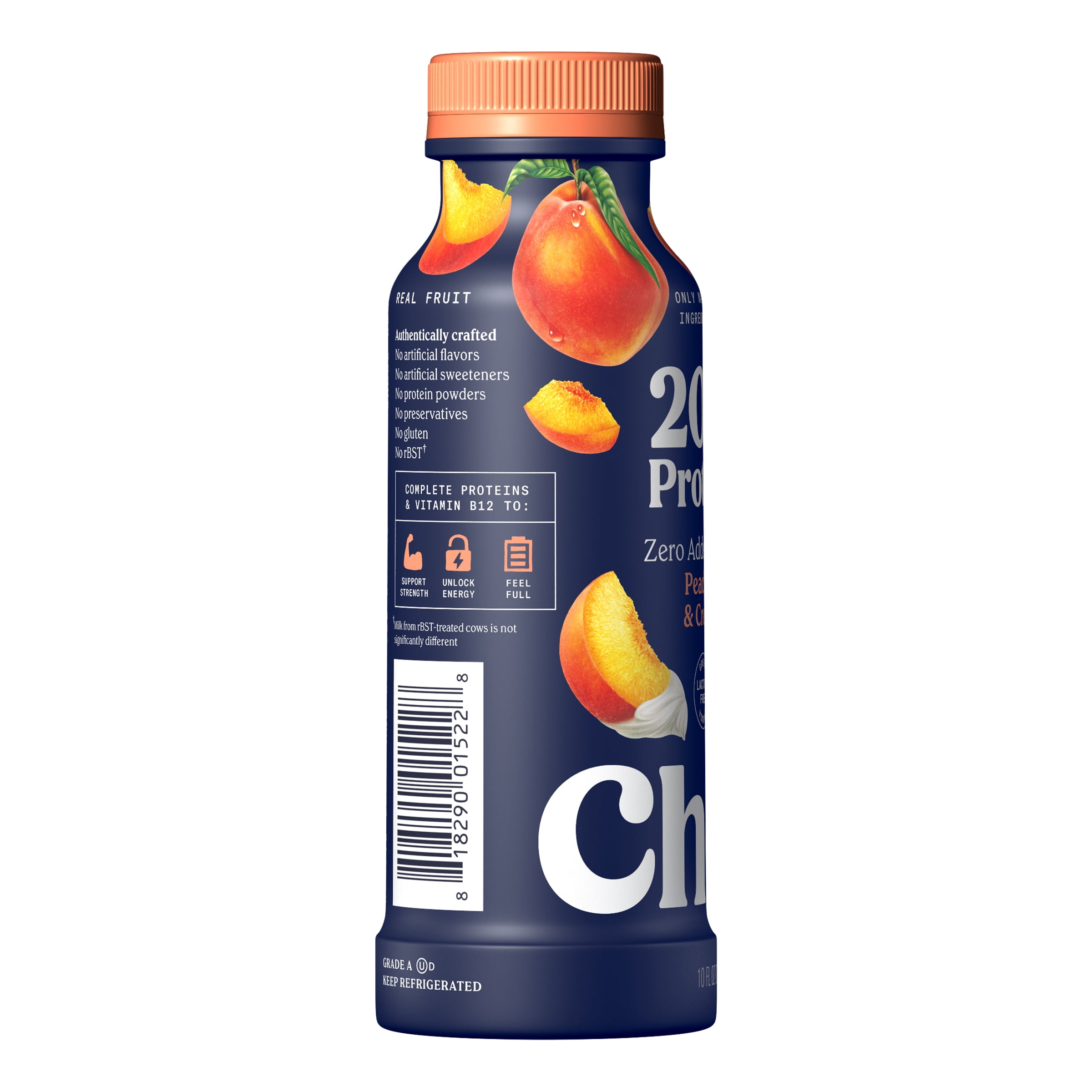 Chobani 20G Protein Low-Fat Greek Yogurt Drink Peaches and Cream 10 fl oz Bottle