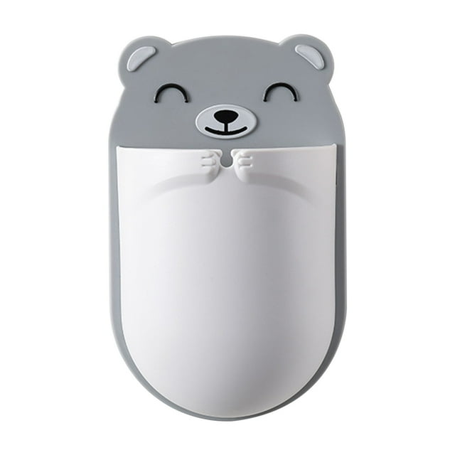 Punch-Free Bear Rack Bathroom Wall-Mounted Toothbrush Storage Draining Rack Household Bedside Items Storage Box