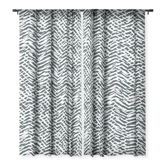 Society6 Ninola Design Japandi Texture Marks 96" x 50" Single Panel Sheer Window Curtain