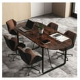 thumbnail image 6 of 71 Inches Executive Table, Oval Home Office Table with Cable Management Hole & Metal Frame, Seminar, Conference Table for 10 People, Large Business Furniture for Meeting Room, 6 of 8