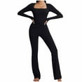 thumbnail image 4 of Sevevn Women's Solid Color Close-fitting Yoga Jumpsuit Black S Sales Today Clearance, 4 of 6