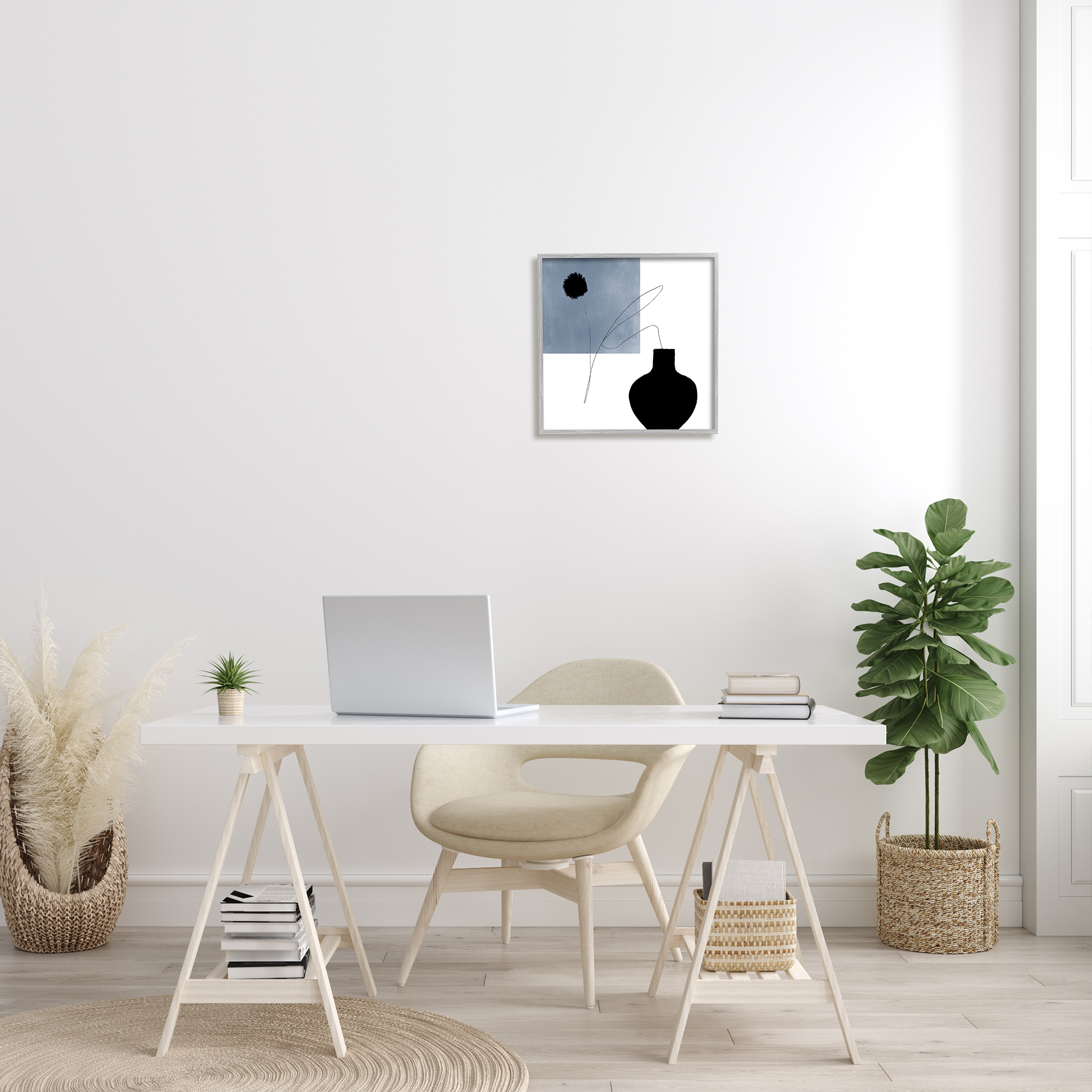 Breath of Fresh Air Modern Shape Abstraction Abstract Framed Art Print Wall Art, 17x17