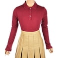 thumbnail image 2 of French Toast Girls’ L/S Fitted Knit Polo with Picot Collar Color: burgundy Size: 10 - 12, 2 of 2