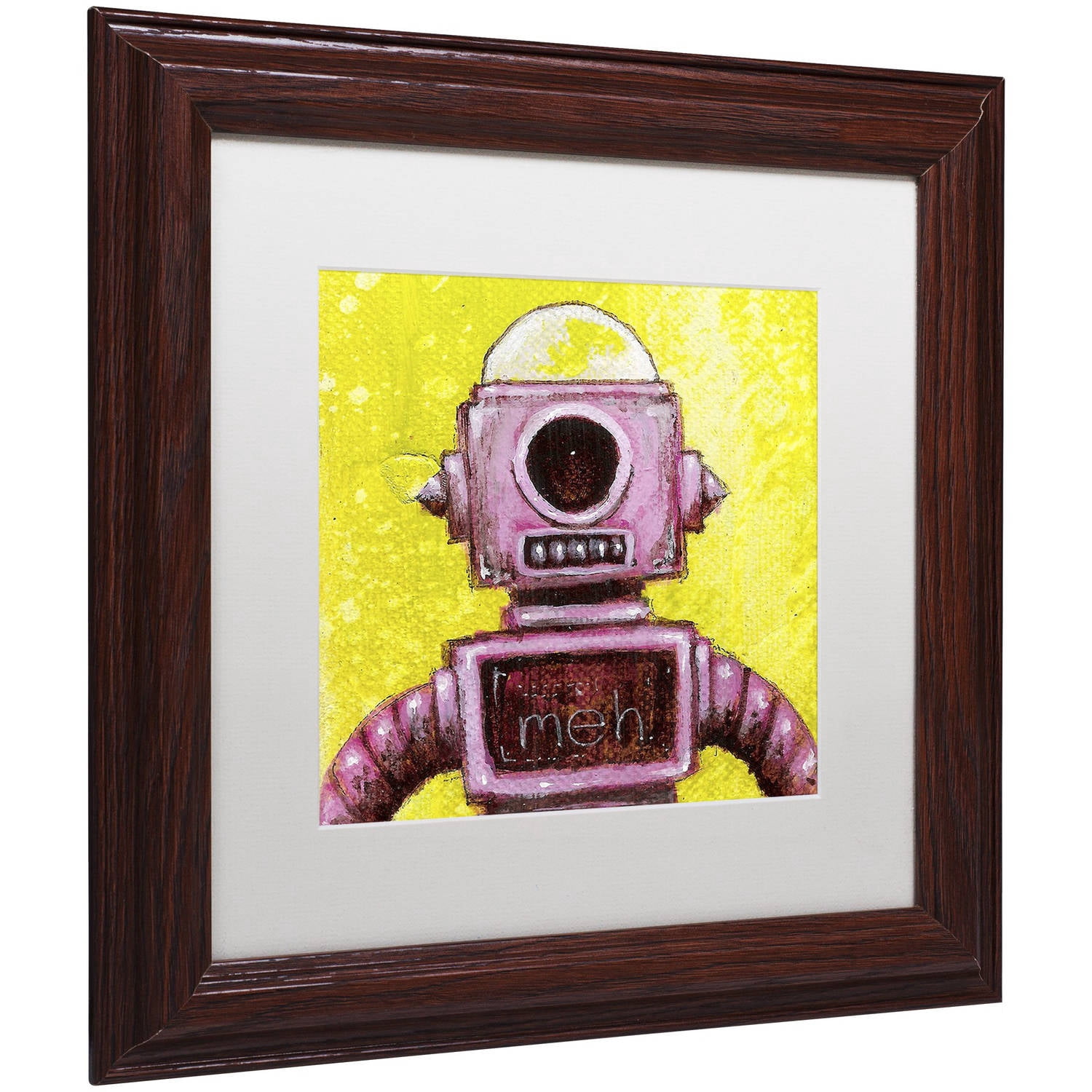 Trademark Fine Art 'Mehbot' Canvas Art by Craig Snodgrass, White Matte, Wood Frame