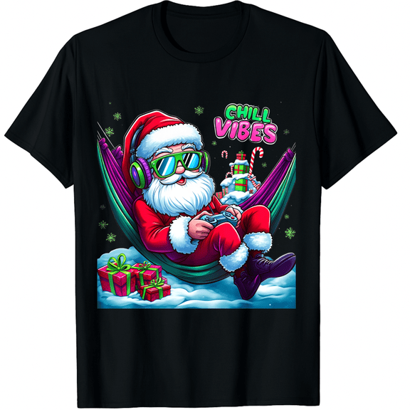 Christmas Gamer Video Game Santa Xmas T-Shirt for Adults Men and Women