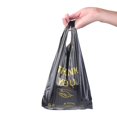 thumbnail image 2 of ysmile 150 bolsas de plástico pequeñas de agradecimiento para tiendas de pequeñas empresas, bolsa de compras de plástico desechable con asa, resistente a granel, 7 x 15 pulgadas, color negro, 2 of 4