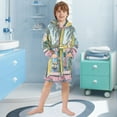 thumbnail image 5 of FORMRS Niños Bathrobe Unisex Hooded Robe Soft Plush Pajamas Sleepwear, Size 4-6T, Ocean Boat, 5 of 7