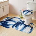 thumbnail image 4 of Abstract Watercolor Bathroom Rugs Set Graffiti Art Gold Blue Blend Non Slip Absorbent Soft Bath Mats 3 Piece Set with Bathroom Rug, U-Shaped Floor Mat, Toilet Seat Cover Large Size, 4 of 9