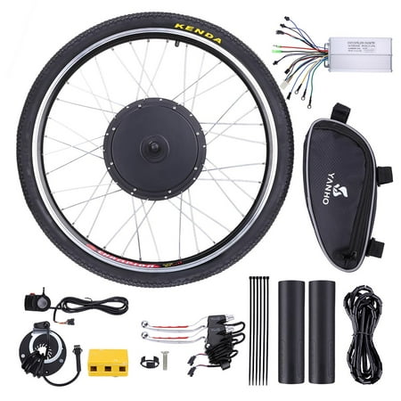 Electric Bike Motor Kit With 26 Inch Rear Wheel PAS System 1000W Motor Controller Handle Bars Brakes Controller (Best Bike Rack For Disc Brakes)