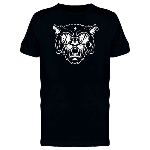 Cool Retro Hipster Cat Doodle Tee Men's -Image by Shutterstock