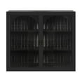 thumbnail image 5 of Tcbosik Storage Cabinet Wall Mounted, Display Cabinet with Shelves and Glass Doors for Bathroom, Kitchen, Living Room, Easy Assembly, Black, 5 of 8
