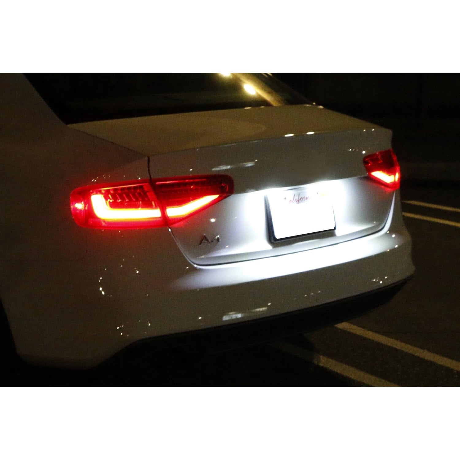 OEM-Fit 3W Full LED License Plate Light Kit For Audi A3 A4 A5 A6 A7 Q3 Q5 Q7 TT Cayenne Panamera, Powered by 3-Piece Osram Xenon White LED & Can-Bus Error Free
