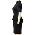 thumbnail image 5 of GRACEART Women Clergy Dress Pastor Priest Clerical Peplum Dress with Tab Collar Black, 5 of 7