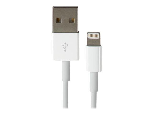 Apple - Lightning cable - USB male to Lightning male - 6.6 ft - white - for Apple iPad/iPhone/iPod (Lightning)