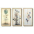thumbnail image 2 of Designart "Vintage Illustration Geometric Tree of Wisdom II" Modern Geometric Framed Wall Art Set Of 3 - Blue Abstract Frame Gallery Set For Office Decor, 2 of 6