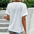 thumbnail image 6 of ZyeKqe Dressy Casual Tops for Women Crochet Short Sleeve Shirts V Neck Loose Fitted Summer Blouses, 6 of 7