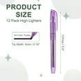 thumbnail image 2 of Purple Highlighter, 12 Pack High Lighters No Bleeds Highliters Pens Neon Clear View Bright Quick Dry Pocket Marker Pen Sticks Chisel Tip Cute for Books Office Adults, Transparent, 2 of 6