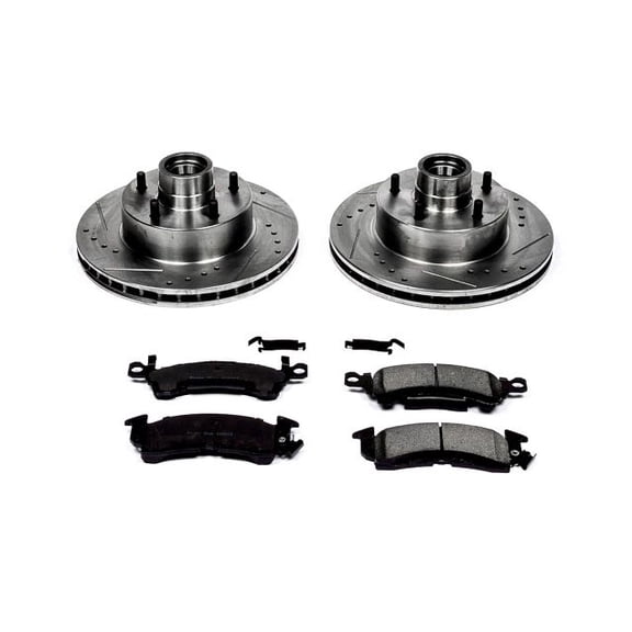 PowerStop Front Z23 Evolution Sport Carbon-Fiber Ceramic Brake Pad and Drilled & Slotted Rotor Kit Fits: BUICK CADILLAC CHEVROLET GMC OLDSMOBILE PONTIAC Select Models K2580