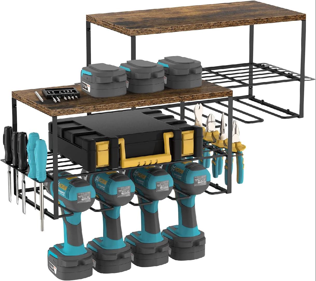 Power Tool Organizer, Wall Mounted Tool Rack Organizer