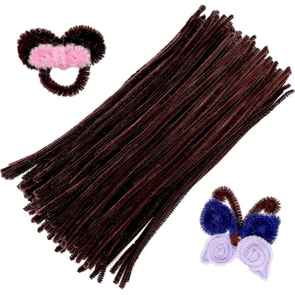 150 Pieces Dark Brown Pipe Cleaners, Pipe Cleaners Chenille Stem, Craft Pipe Cleaners, Art Pipe Cleaners, Pipe Cleaners Bulk for Creative Home Arts an