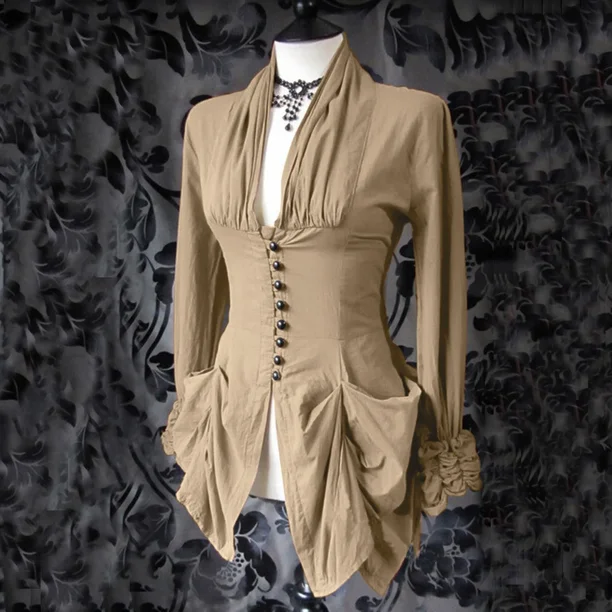 Camisas renacentistas medievales Vintage para mujer, disfraces de Cosplay góticos de Halloween, camisas delgadas, fiesta de disfraces de Carnaval Victoria