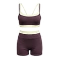 thumbnail image 2 of Workout Outfits for Women 2 Piece Sets High Waisted Shorts Set Seamless Crop Top and Booty Shorts Casual Athletic Yoga Set for Gym Running and Daily Wear, 2 of 9