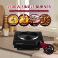 thumbnail image 4 of CUSIMAX New Model 1500W Black Single Hot Plate - Adjustable Temp, Portable Stainless Steel Burner for Effortless Cooking,Halloween, 4 of 7
