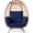 Navy, variant on Best Choice Products Wicker Egg Chair Oversized Indoor Outdoor Patio Lounger w/ Steel Frame - Ivory